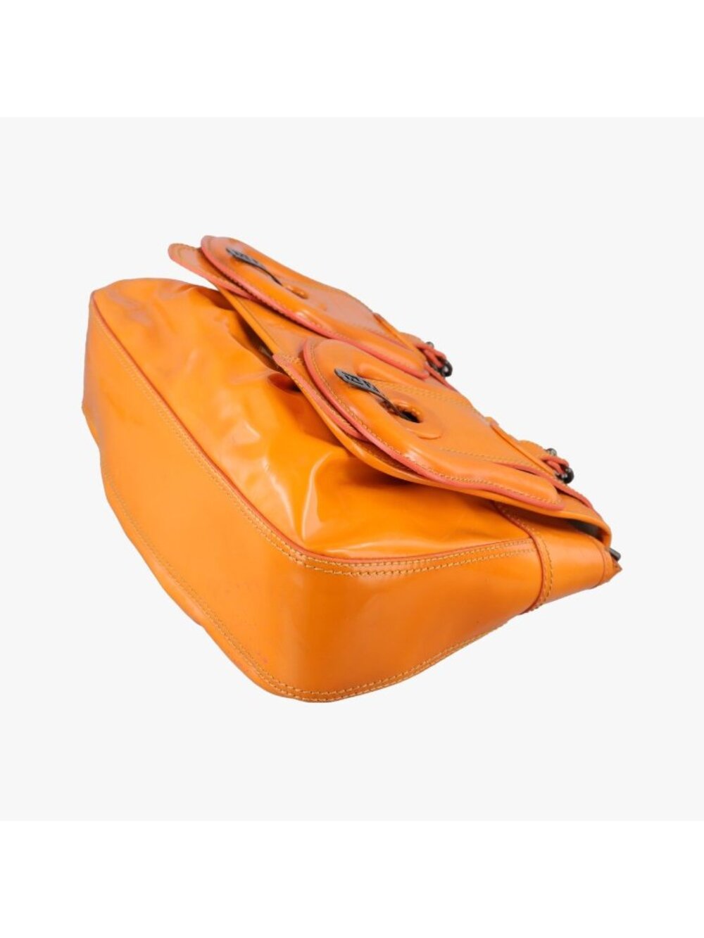 ★SOLD★ Fendi b Bag Orange Patent - Picture 4 of 15